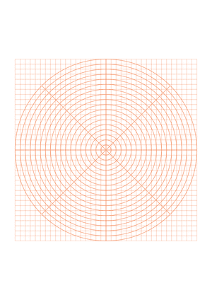 5 mm Orange Circular Graph Paper  - A4