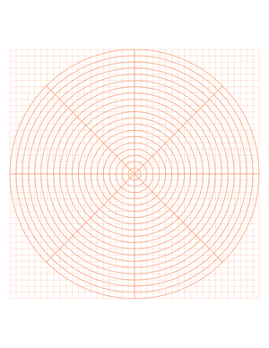5 mm Orange Circular Graph Paper  - Letter