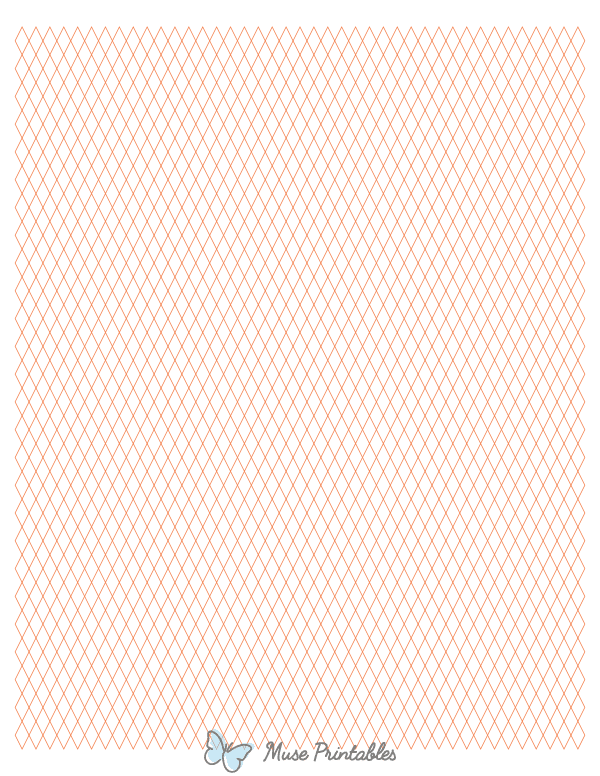 5 mm Orange Diamond Graph Paper : Letter-sized paper (8.5 x 11)