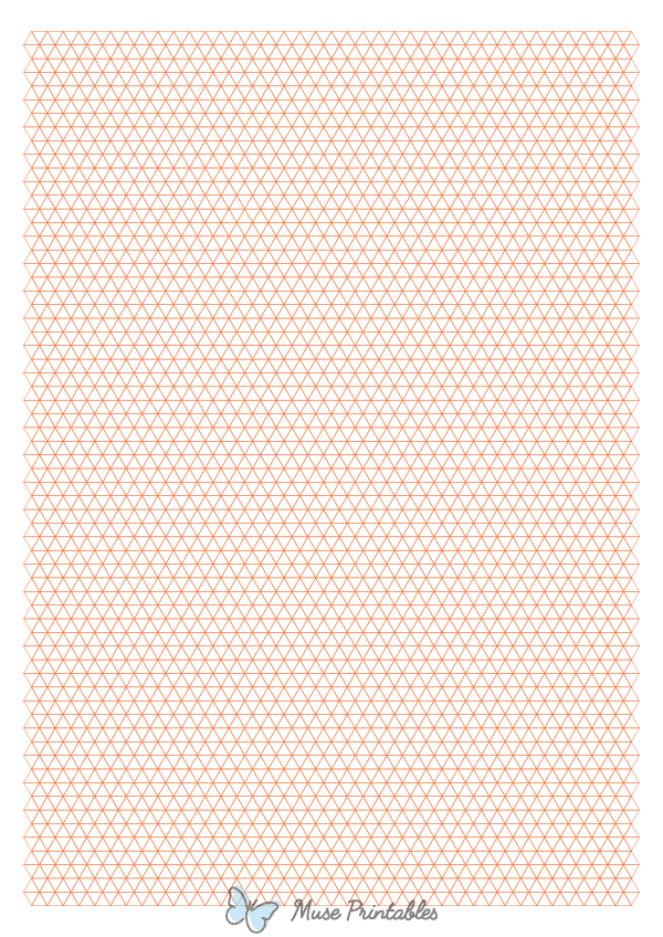 5 mm Orange Triangle Graph Paper : A4-sized paper (8.27 x 11.69)