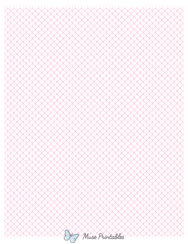 5 mm Pink Axonometric Graph Paper : Letter-sized paper (8.5 x 11)