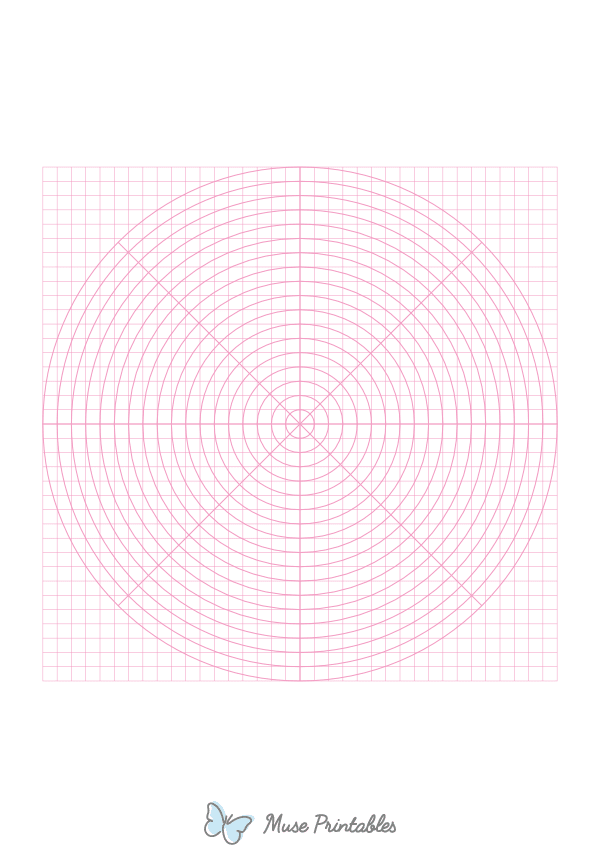 5 mm Pink Circular Graph Paper : A4-sized paper (8.27 x 11.69)