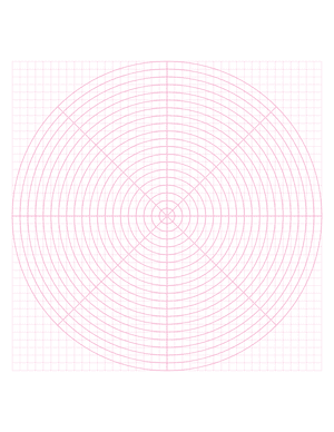 5 mm Pink Circular Graph Paper  - Letter