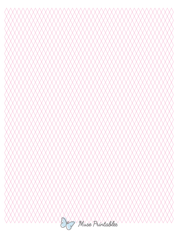 5 mm Pink Diamond Graph Paper : Letter-sized paper (8.5 x 11)
