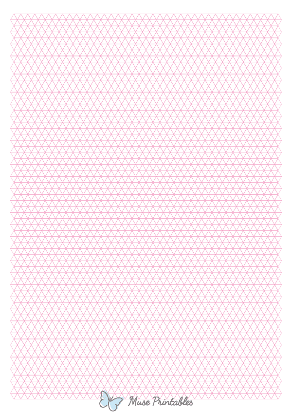 5 mm Pink Triangle Graph Paper : A4-sized paper (8.27 x 11.69)