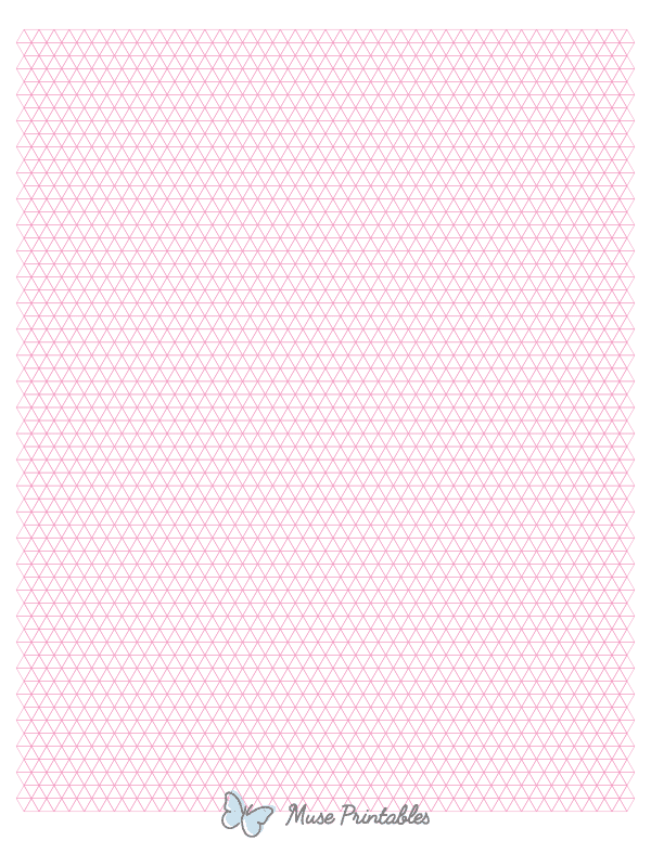 5 mm Pink Triangle Graph Paper : Letter-sized paper (8.5 x 11)