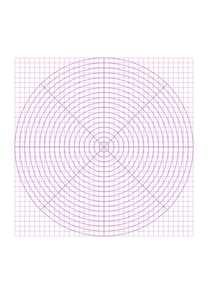 5 mm Purple Circular Graph Paper  - A4