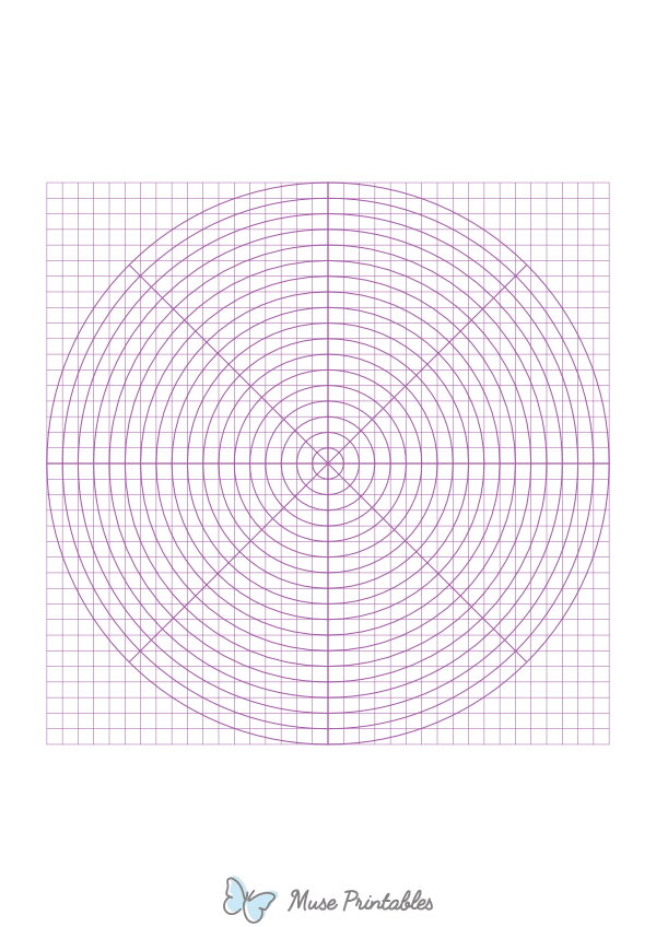 5 mm Purple Circular Graph Paper : A4-sized paper (8.27 x 11.69)