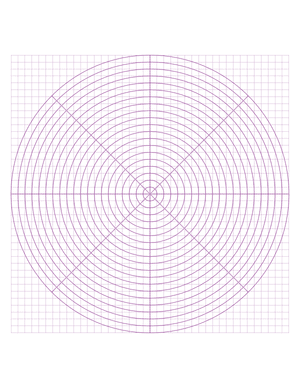 5 mm Purple Circular Graph Paper  - Letter