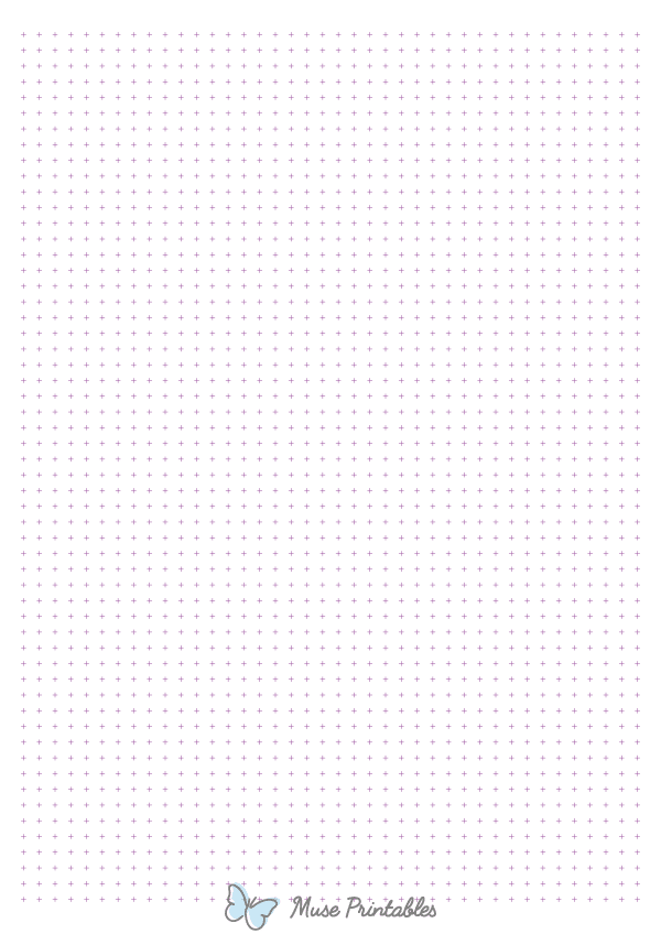 5 mm Purple Cross Grid Paper : A4-sized paper (8.27 x 11.69)