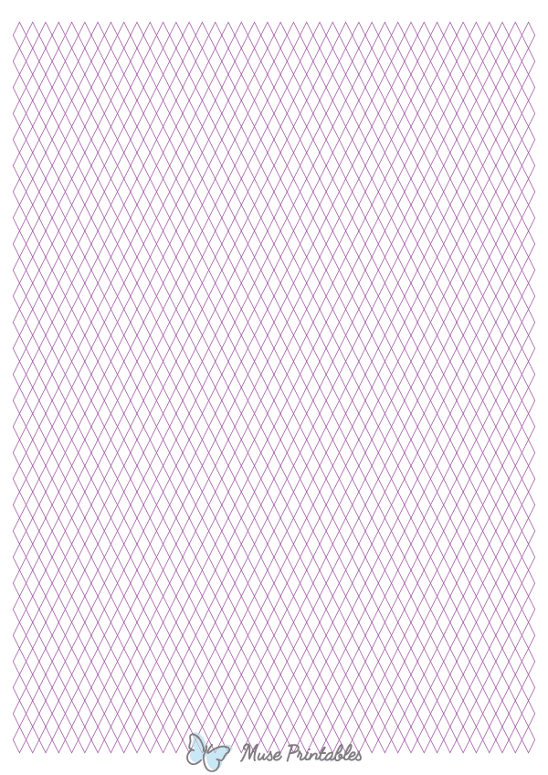 5 mm Purple Diamond Graph Paper : A4-sized paper (8.27 x 11.69)