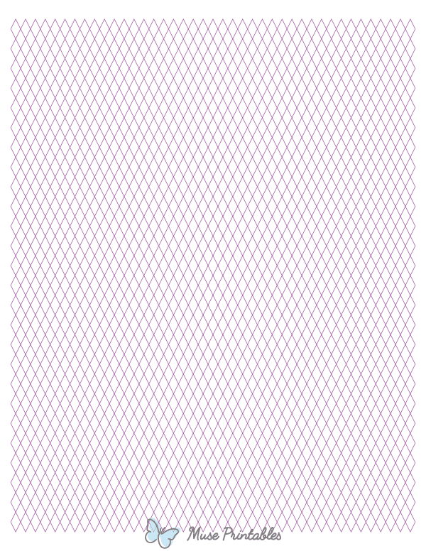 5 mm Purple Diamond Graph Paper : Letter-sized paper (8.5 x 11)