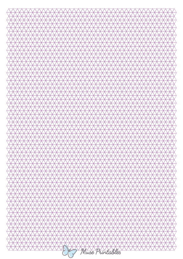 5 mm Purple Triangle Graph Paper : A4-sized paper (8.27 x 11.69)