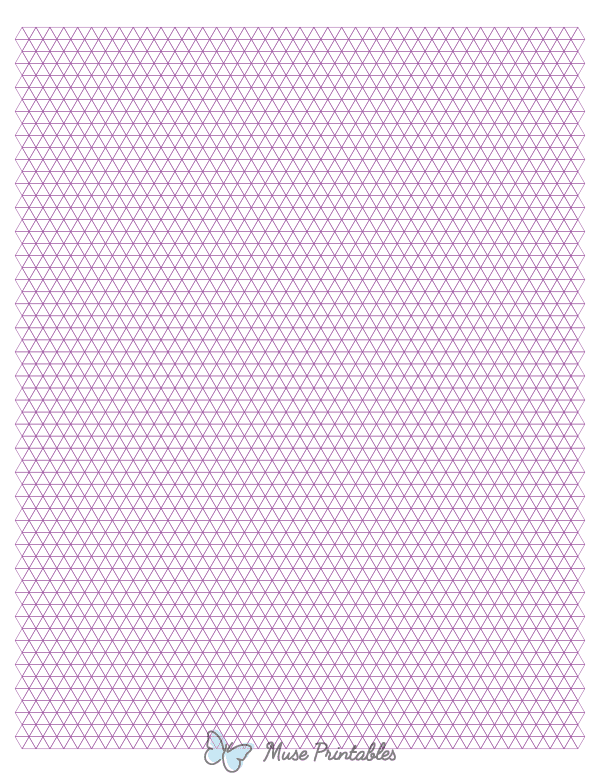 5 mm Purple Triangle Graph Paper : Letter-sized paper (8.5 x 11)