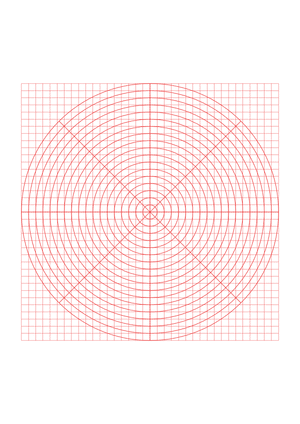 5 mm Red Circular Graph Paper  - A4