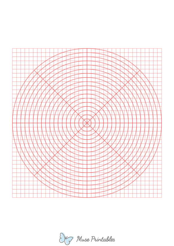 5 mm Red Circular Graph Paper : A4-sized paper (8.27 x 11.69)