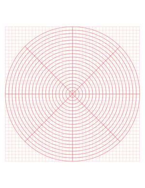 5 mm Red Circular Graph Paper  - Letter