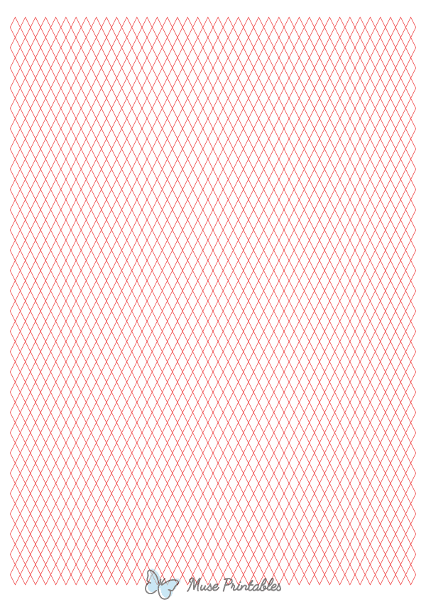 5 mm Red Diamond Graph Paper : A4-sized paper (8.27 x 11.69)