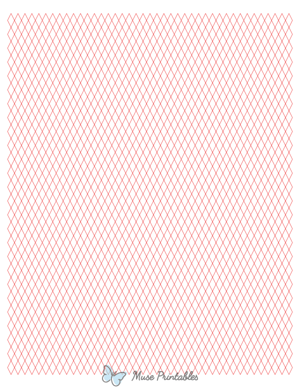 5 mm Red Diamond Graph Paper : Letter-sized paper (8.5 x 11)