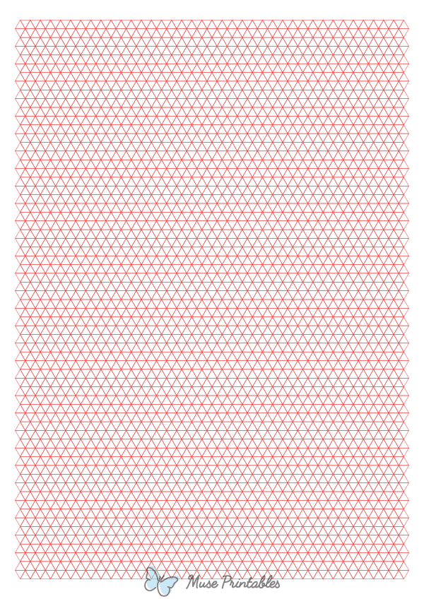 5 mm Red Triangle Graph Paper : A4-sized paper (8.27 x 11.69)