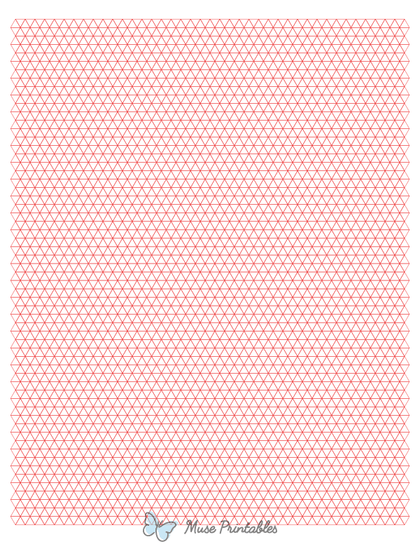 5 mm Red Triangle Graph Paper : Letter-sized paper (8.5 x 11)