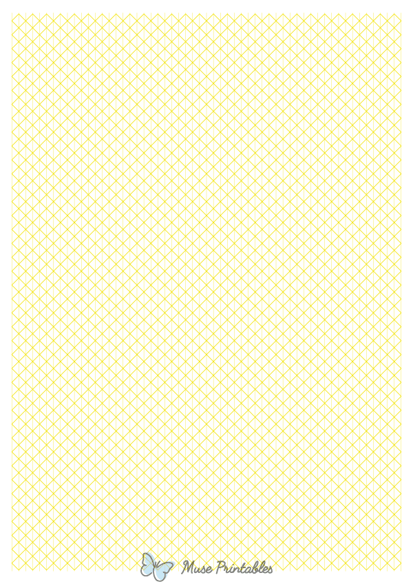 5 mm Yellow Axonometric Graph Paper : A4-sized paper (8.27 x 11.69)