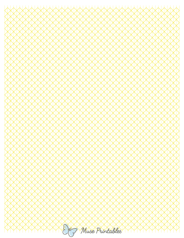5 mm Yellow Axonometric Graph Paper : Letter-sized paper (8.5 x 11)