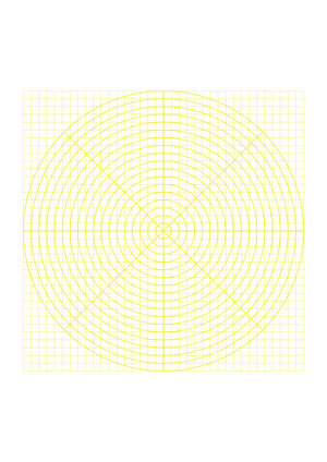 5 mm Yellow Circular Graph Paper  - A4