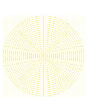 5 mm Yellow Circular Graph Paper  - Letter