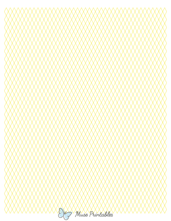 5 mm Yellow Diamond Graph Paper : Letter-sized paper (8.5 x 11)