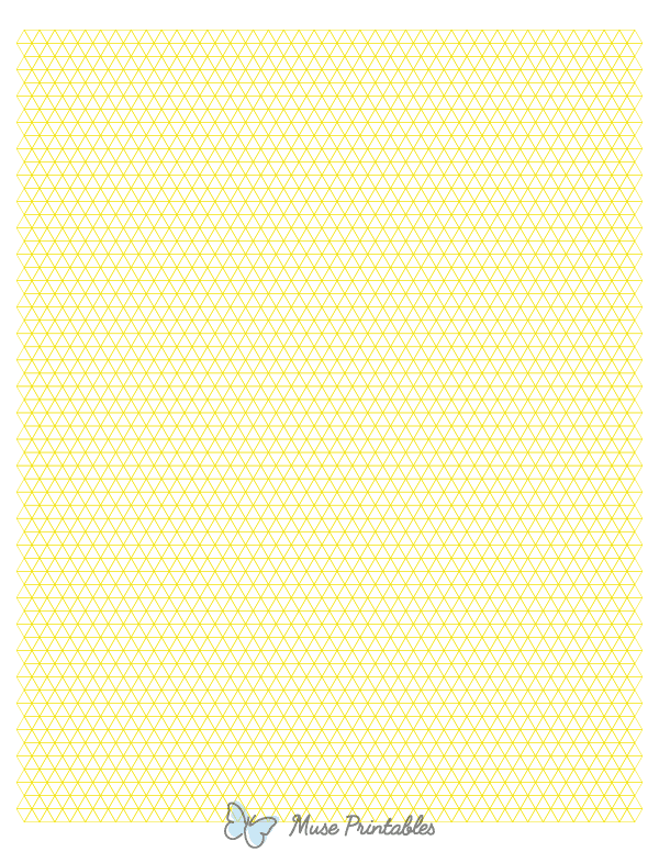 5 mm Yellow Triangle Graph Paper : Letter-sized paper (8.5 x 11)