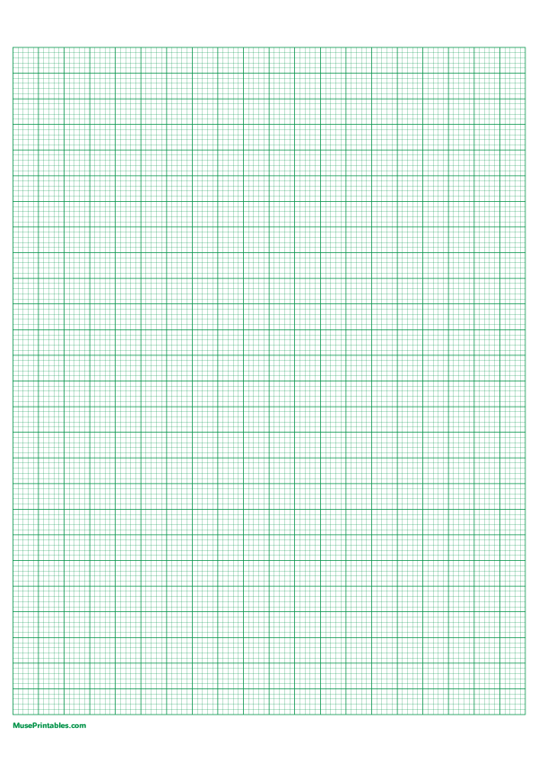printable 5 squares per centimeter green graph paper for a4 paper