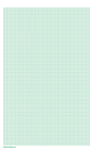 5 Squares Per Centimeter Green Graph Paper  - Legal