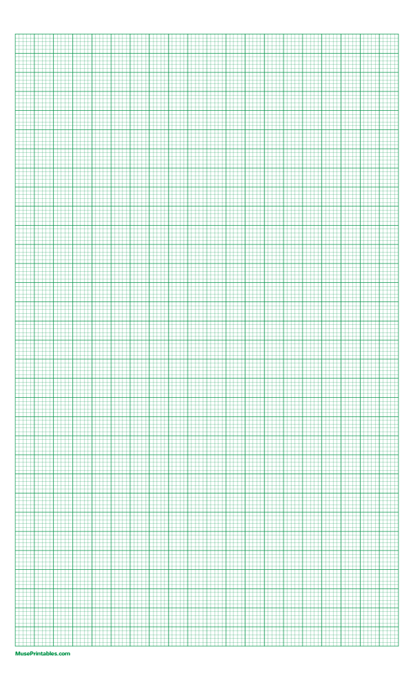 5 Squares Per Centimeter Green Graph Paper : Legal-sized paper (8.5 x 14)
