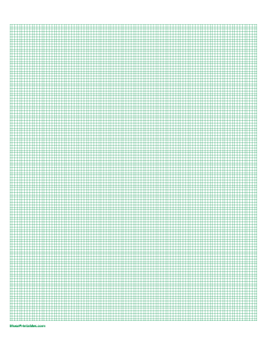 5 Squares Per Centimeter Green Graph Paper  - Letter