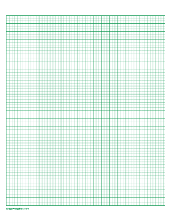 5 Squares Per Centimeter Green Graph Paper : Letter-sized paper (8.5 x 11)
