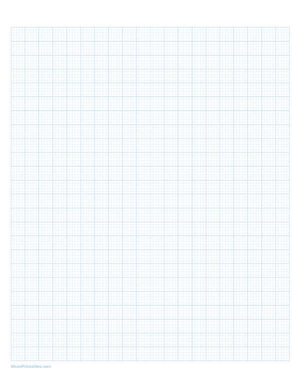 5 Squares Per Centimeter Light Blue Graph Paper : Letter-sized paper (8.5 x 11)