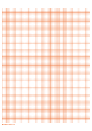5 Squares Per Centimeter Orange Graph Paper  - A4