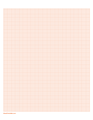 5 Squares Per Centimeter Orange Graph Paper  - Letter