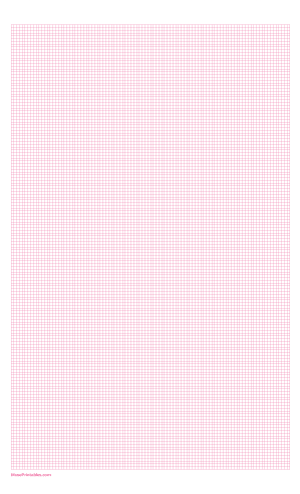5 Squares Per Centimeter Pink Graph Paper  - Legal
