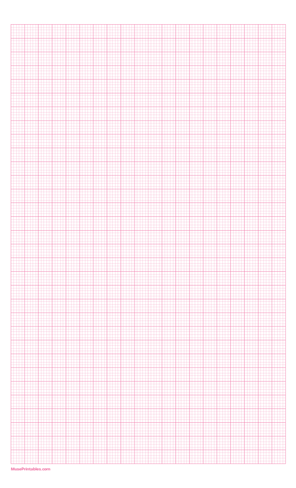 5 Squares Per Centimeter Pink Graph Paper : Legal-sized paper (8.5 x 14)