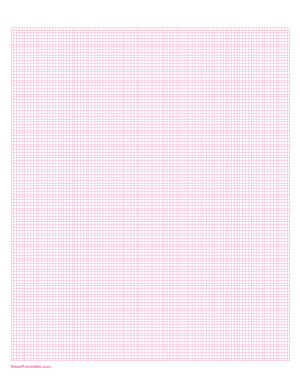 5 Squares Per Centimeter Pink Graph Paper  - Letter