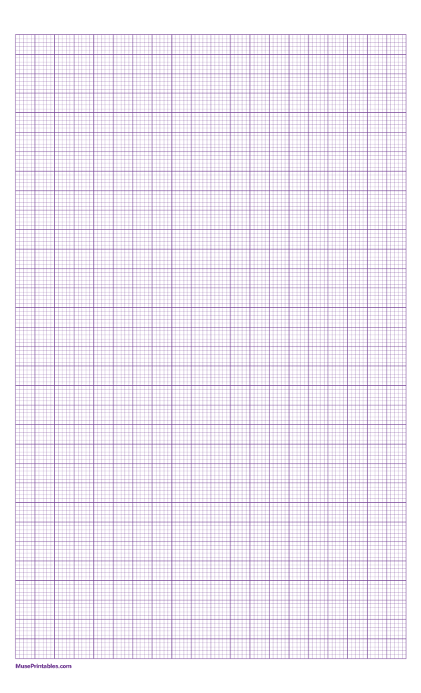 5 Squares Per Centimeter Purple Graph Paper : Legal-sized paper (8.5 x 14)