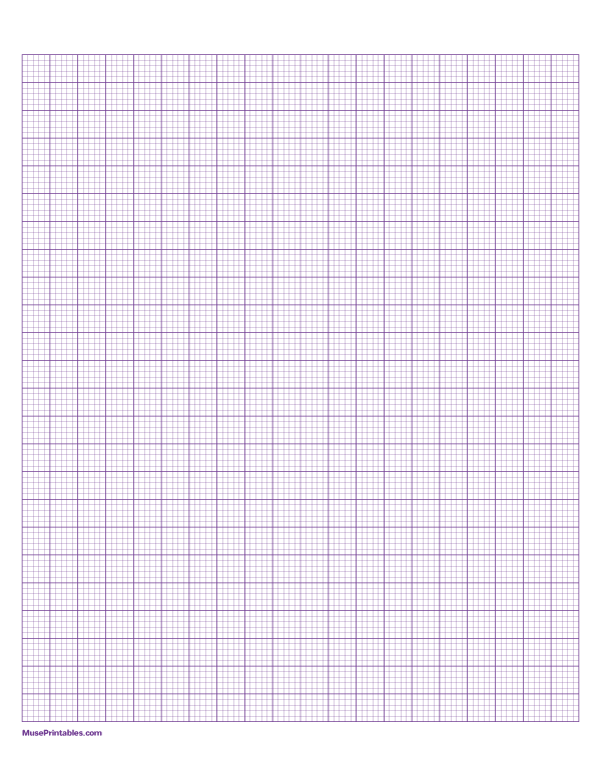 5 Squares Per Centimeter Purple Graph Paper : Letter-sized paper (8.5 x 11)