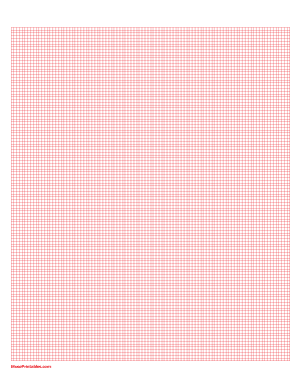 5 Squares Per Centimeter Red Graph Paper  - Letter