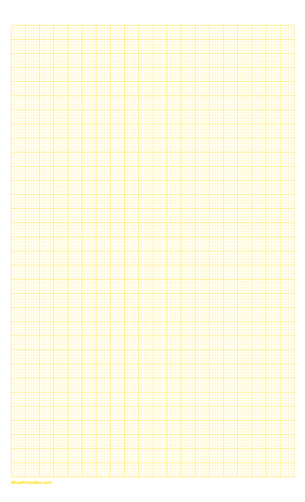 5 Squares Per Centimeter Yellow Graph Paper : Legal-sized paper (8.5 x 14)