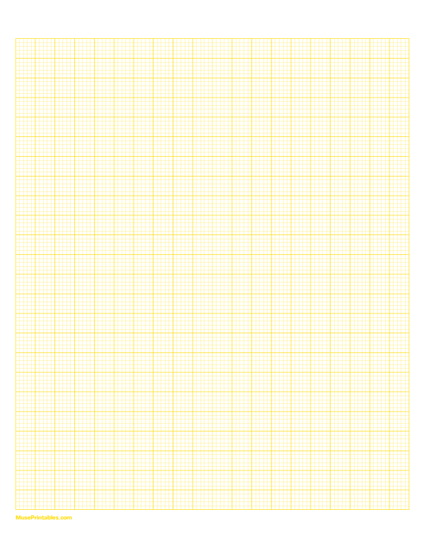 5 Squares Per Centimeter Yellow Graph Paper : Letter-sized paper (8.5 x 11)