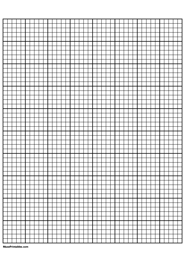 5 Squares Per Inch Black Graph Paper : A4-sized paper (8.27 x 11.69)