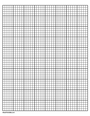 5 Squares Per Inch Black Graph Paper  - Letter