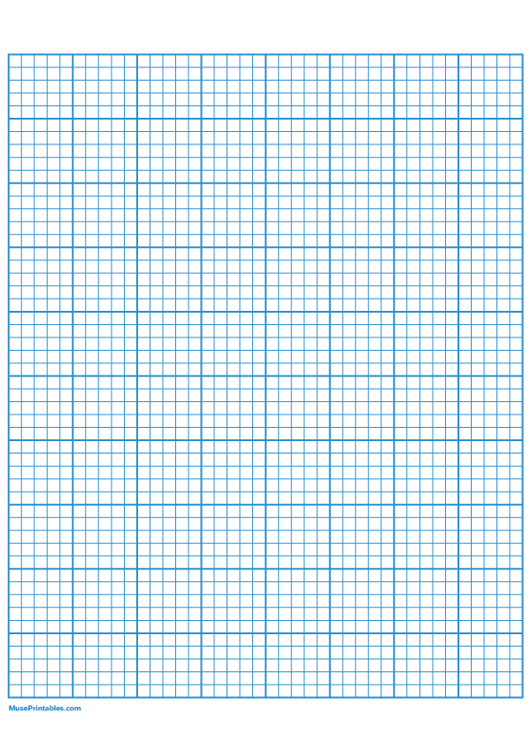 Printable 10 Squares Per Inch Light Blue Graph Paper for A4 Paper